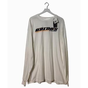 Adidas T-Shirt Mens 2XL Athletics Long Sleeve White/Dark Navy Cotton